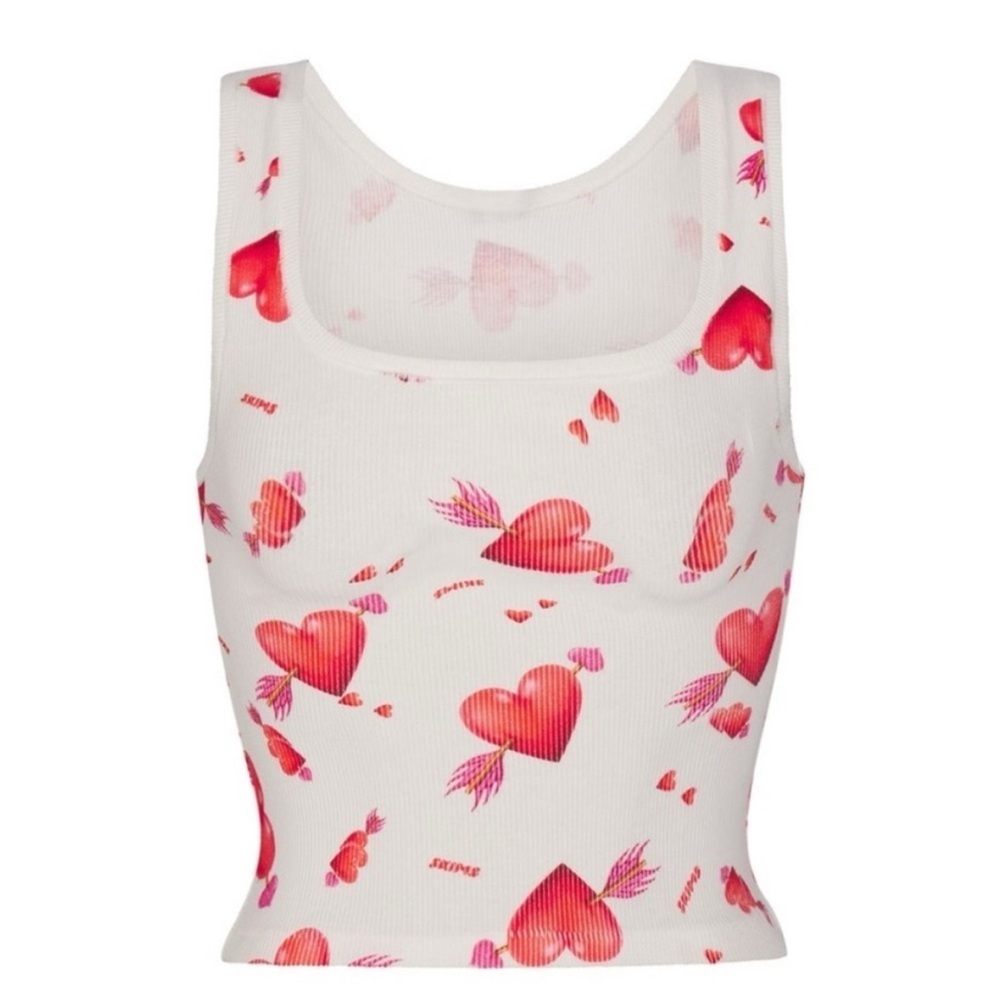 NEW limited edition skims valentines heart ribbed tank top!